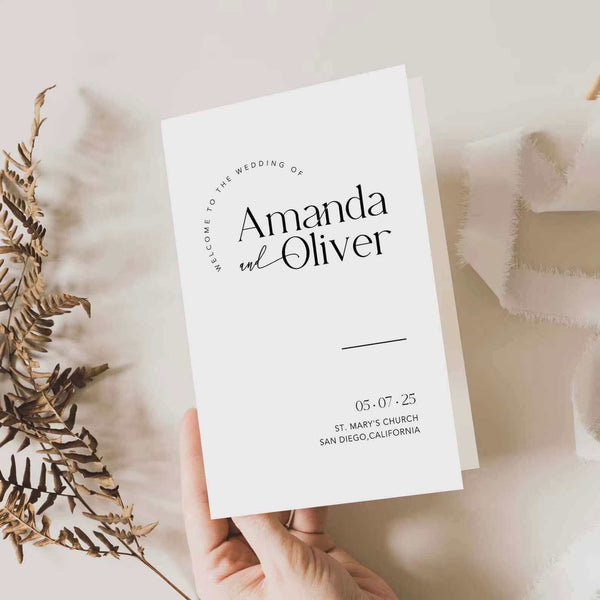 Wedding Program Template - Minimal Design