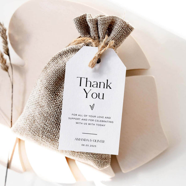 Wedding Thank You Tag - Editable Thank You Favor Tag