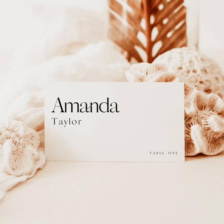 Wedding Place Cards, Modern Place Card Template, Optional Meal Icons, Editable Minimal Escort Cards, Folded and Flat Table Name Cards #MM2