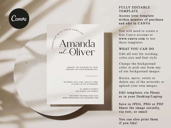 a piece of paper with the words amanda and oliver on it