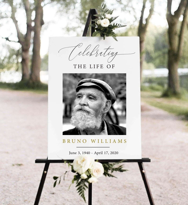 Editable Funeral Welcome Sign - Celebration of Life Decoration | Large Funeral Sign | Memorial Sign | Funeral Decor | Templett #FNRL