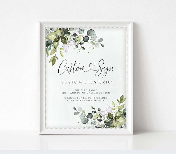 CHLOE - Editable Custom Wedding Sign Template, Bridal Shower Sign, Create Any Sign Unlimited Times, DIY Wedding Sign, Printable, 8x10