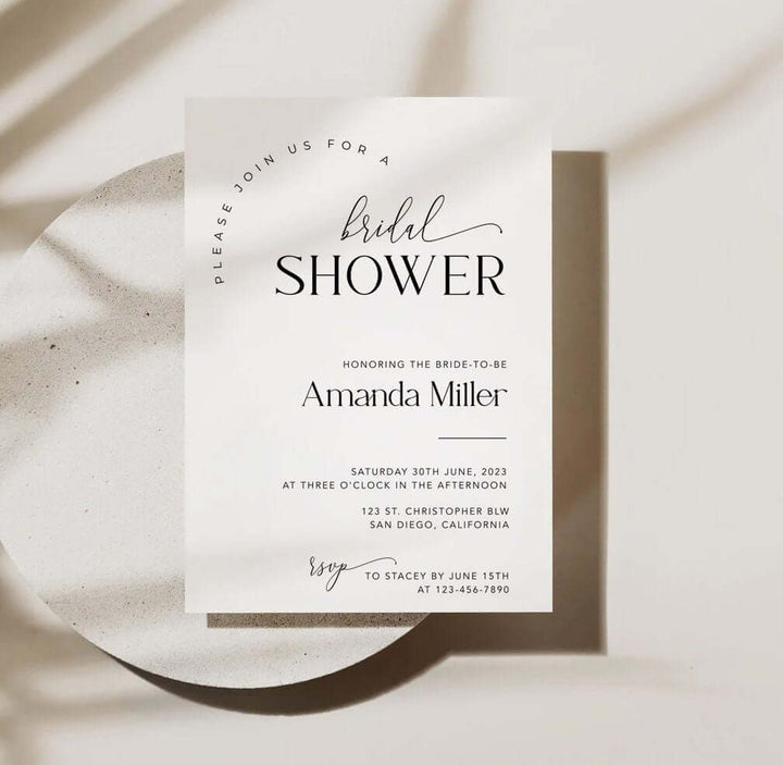 Minimal Bridal Shower Template Card, Printable Bridal Invitation Template, 100% Editable Template, Simple Invitation #MM2