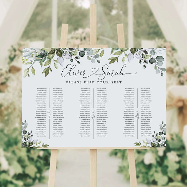 CHLOE - Banquet Seating Chart Template, Editable Seating Chart, Long Table Seating Plan, Editable Template , Wedding Poster, You Print