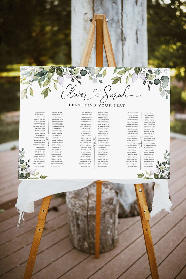 CHLOE - Banquet Seating Chart Template, Editable Seating Chart, Long Table Seating Plan, Editable Template , Wedding Poster, You Print