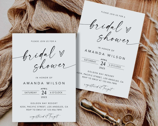 Minimal Bridal Shower Template , Printable Bridal Invitation , 100% Editable Template, Simple Invitation #MM2