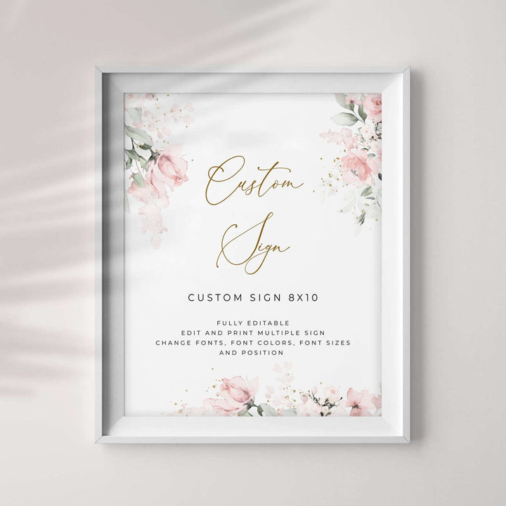 Rosa - Editable Custom Wedding Sign Template, Bridal Shower Sign, Create Any Sign Unlimited Times, DIY Wedding Sign, Printable, 8x10