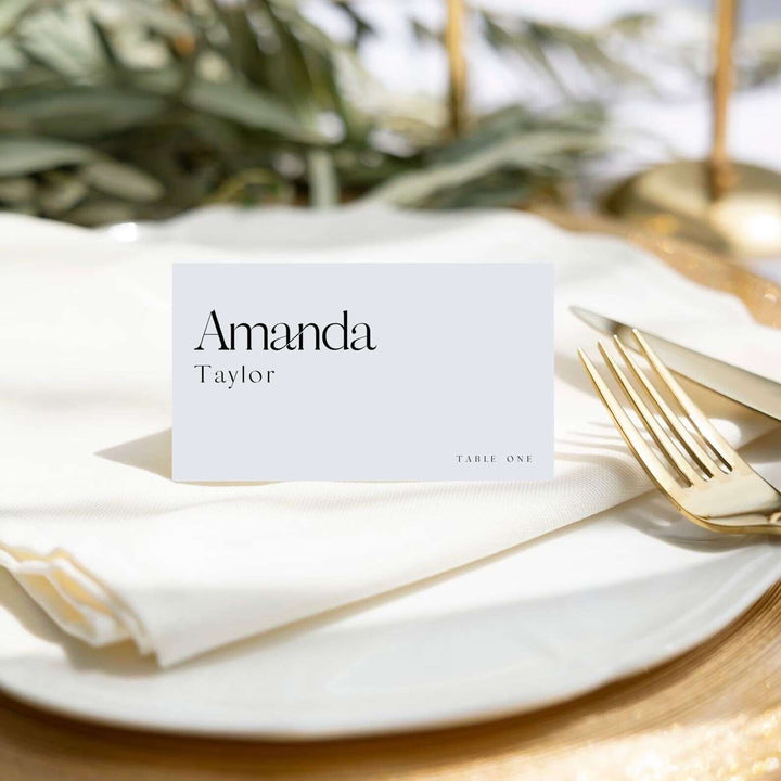 Wedding Place Cards, Modern Place Card Template, Optional Meal Icons, Editable Minimal Escort Cards, Folded and Flat Table Name Cards #MM2