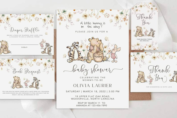 Winnie The Pooh Invitation - Are you looking for the perfect Winnie The Pooh Invitation ? This adorable, editable Winnie the Pooh baby shower invitation captures the magic of the Hundred Acre Wood.