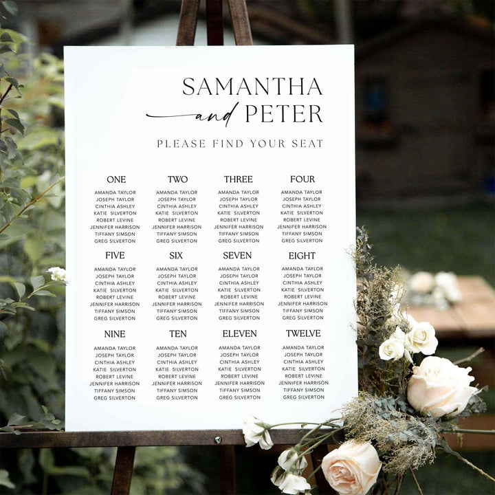 Seating Chart Template, Editable Minimal Seating Chart, Modern Printable Seating Plan, Editable Template , Wedding Poster, #MM1