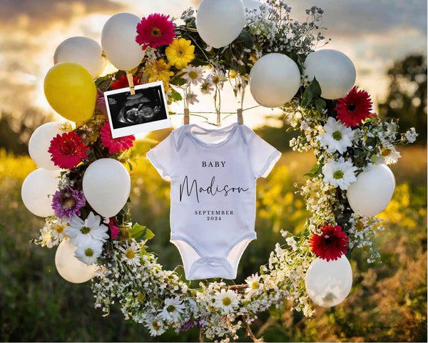 Neutral Pregnancy Announcement, Digital Baby Announcement, Clothesline Pregnancy,For Social Media Facebook Instagram Post CANVA file #PA