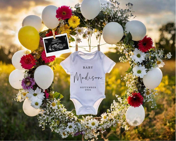 Neutral Pregnancy Announcement, Digital Baby Announcement, Clothesline Pregnancy,For Social Media Facebook Instagram Post CANVA file #PA