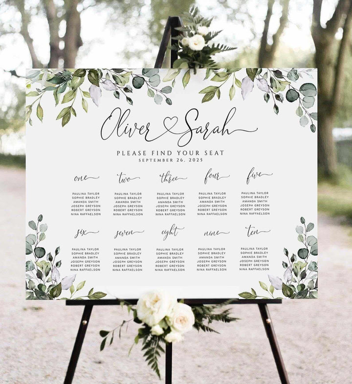 Wedding Seating Chart Template -Wedding Sign - Create your own Wedding Seating Plans with this editable template! This listing includes 5 templates. You can add or remove tables, you can resize , recolor and change font. 100% editable!